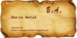 Berze Antal névjegykártya